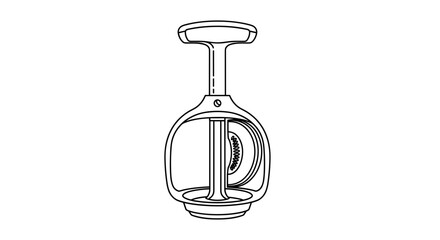 Detailed Line Art of a Modern Wine Aerator Device.