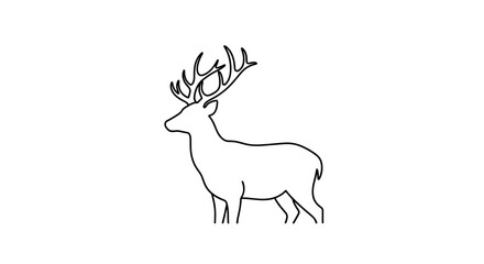 Elegant Deer Illustration A Majestic Wildlife Outline.