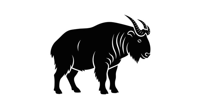 Majestic Takin Silhouette A Symbol of Bhutans Wildlife.