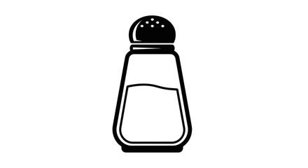 Salt Shaker Illustration Simple Black and White Design.