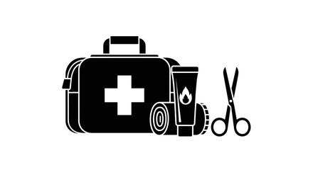 First Aid Kit Essentials Medical Supplies and Emergency Care.