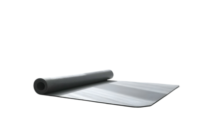 Silver roll unrolling, against black background