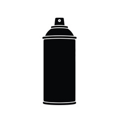 Black silhouette of a spray paint can aerosol bottle