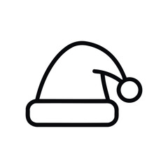 Graphical depiction of Santa hat with fluffy ball on white background