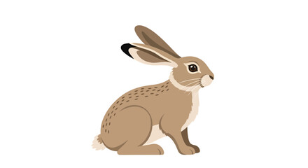 Elegant portrayal of a european hare, with a clean background and detailed features in a modern