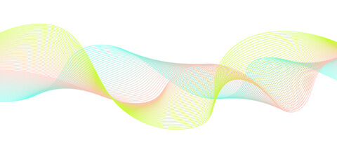 Abstract colorful wave background: dynamic vector illustration design with green and rainbow curve lines creating a flowing motion pattern wallpaper style