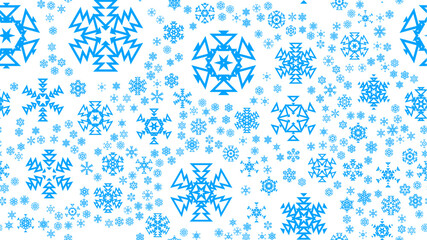 Christmas background or card with geometric snowflakes falling for invitation or xmas holiday greetings