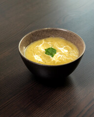 Potato and Leek Soup with Cream in Bowl – Cozy Comfort Food