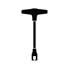 Black silhouette of a T-handle wrench on white background