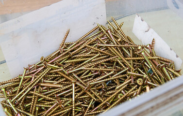 Wood screws in plastic box