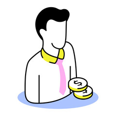 An isometric style icon representing capitalist