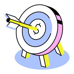 An isometric style icon showing financial goal