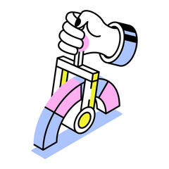 An isometric style icon representing risk management