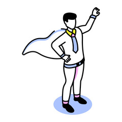 An isometric style icon depicting self confidence