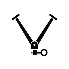 Black silhouette of a trailer hitch coupler with a ring