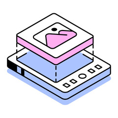An isometric style icon depicting user experience