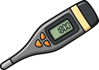 Digital thermometer medical device icon graphic illustration isolated on transparent background