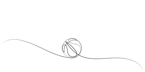 Basketball vector one line drawing. single line illustration