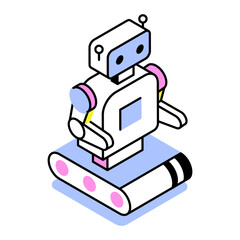 An isometric style icon showing robot