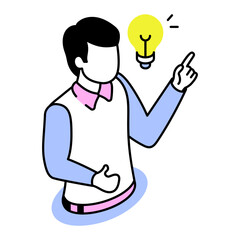 An isometric style icon depicting business idea