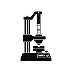 Black silhouette of a universal testing machine equipment