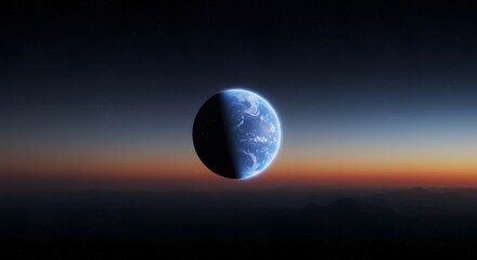 A single, bright planet shining in the twilight.