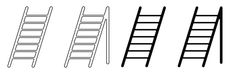 Ladder, Folding Ladder and Tool Icons Vector