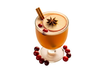 Festive apple cider with cinnamon and cranberries
