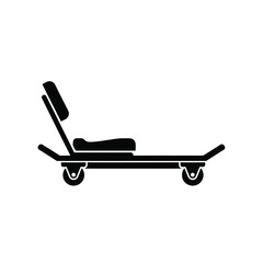 Black silhouette of a wheeled cart with seat and backrest