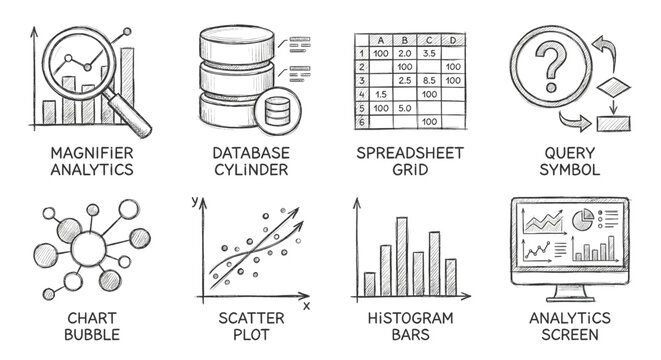 Data analysis and visualization hand-drawn sketches