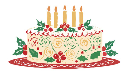 Celebrate with delicious holiday cake, perfect for Christmas festivities, parties, or birthdays. Festive, decorative, and full of joy for any special event