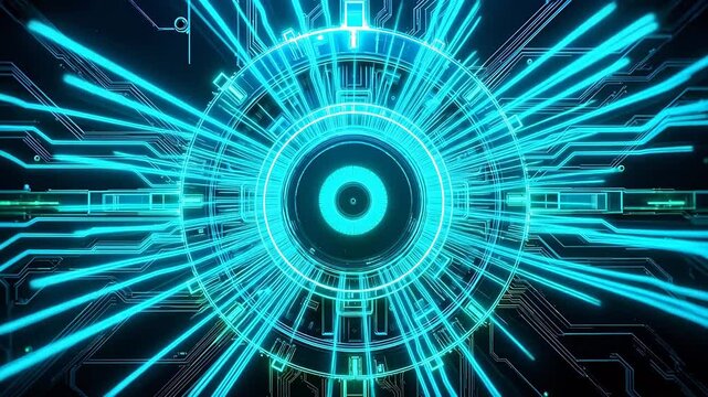 Futuristic circuit design with glowing elements