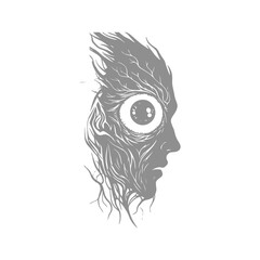 Intense Eyeball with Capillaries Design Illustration