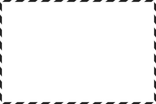 blank postcard template with place for stamp. white paper texture. airmail postcard with black border