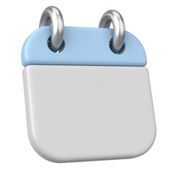 Empty calendar. 3D calendar. 3D illustration.