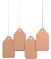 Empty Hanging Tag. 3D Illustration.
