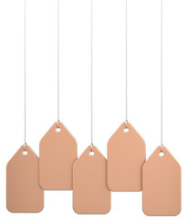 Empty Hanging Tag. 3D Illustration.