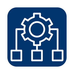 Abstract gear and connection diagram for process flow