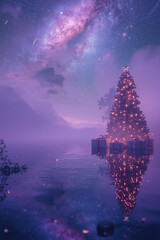 Christmas tree in the snow