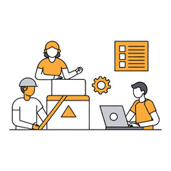 A dedicated development team collaborates on a fast-moving project, sharing ideas, refining code, and coordinating tasks to build smart, efficient solutions together.
