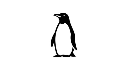 Fototapeta premium Elegant Penguin Silhouette Illustration on White Background.