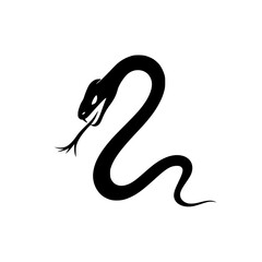 Sleek snake illustration in black, perfect for edgy designs or symbolic art concepts