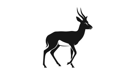 Fototapeta premium Elegant Silhouette of a Gazelle Wildlife Art Illustration.