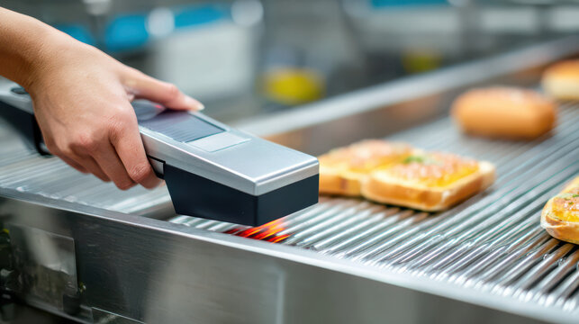 clean handheld metal detector in use