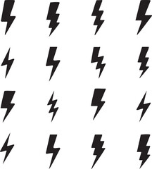 Thunder and flash icon set