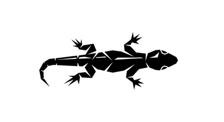 Geometric Lizard Silhouette Modern and Minimalist Design.