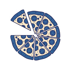 Stylized pizza slices isolated against a clean white backdrop for visual design resources food illustration concept