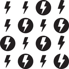 Thunder and flash icon set