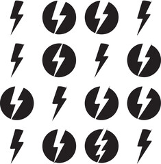 Thunder and flash icon set