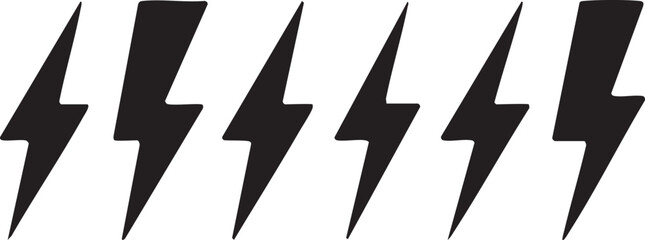 Thunder and flash icon set